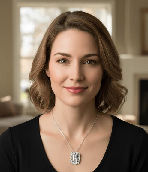 Emerald Radiant Halo Set